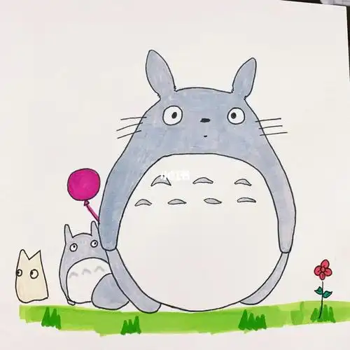 画画龙猫简笔画手绘