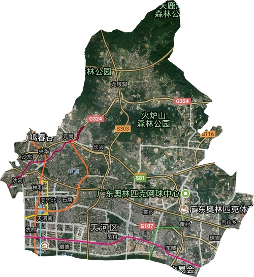 天河区高清卫星地图