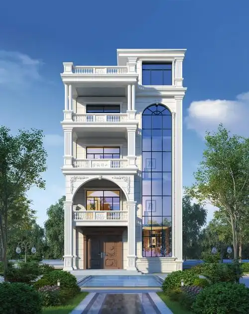 最美5层农村小洋楼别墅效果图 - 轩鼎房屋图纸