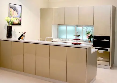 香槟色橱柜门效果图 2018最新流行橱柜颜色