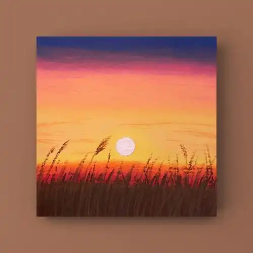 油画棒日落黄昏新手附步骤色号