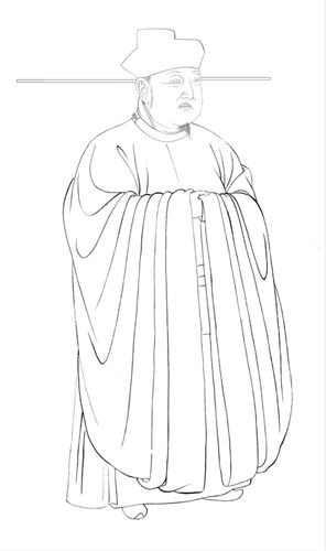 工笔画底稿古人人物宋佚名宋太宗立像白描打印稿宣纸稿本店拷贝稿