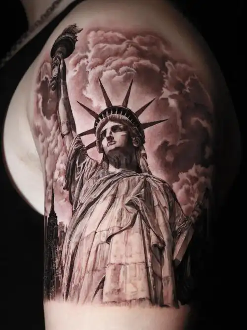 自由女神_纹身图案手稿图片_sunday的纹身作品集