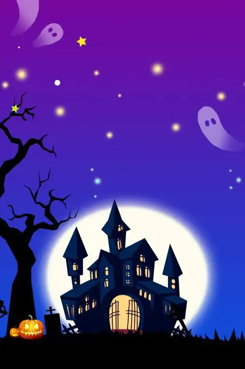 简约城堡背景图元素