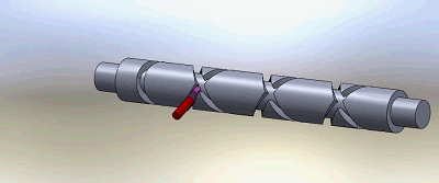 solidworks 怎么实现滑块在往复丝杠的螺旋槽中运动