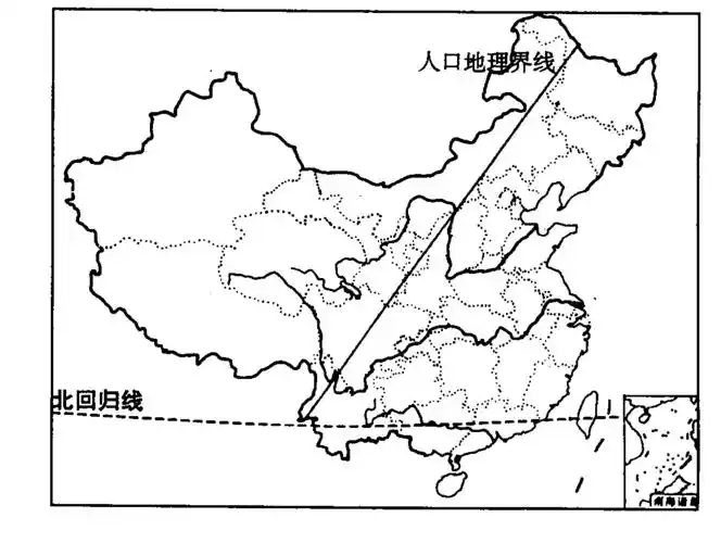 期末复习卷答案 5,图中的人口地理分界线以东地区人口(稠密或稀疏)