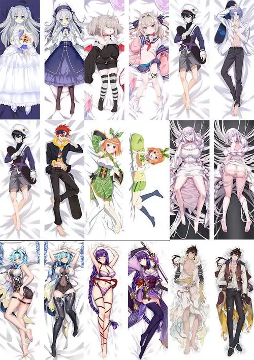 花仟陌原神等身长抱枕二次元胡桃甘雨刻晴八重神子雷电将军周边长条