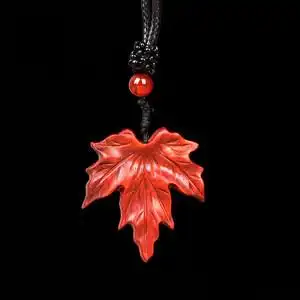 枫叶吊坠 印度小叶紫檀叶子项链 木雕枫叶坠子文艺复古风木质树叶