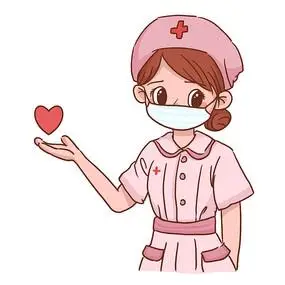 卡通护士手持爱心