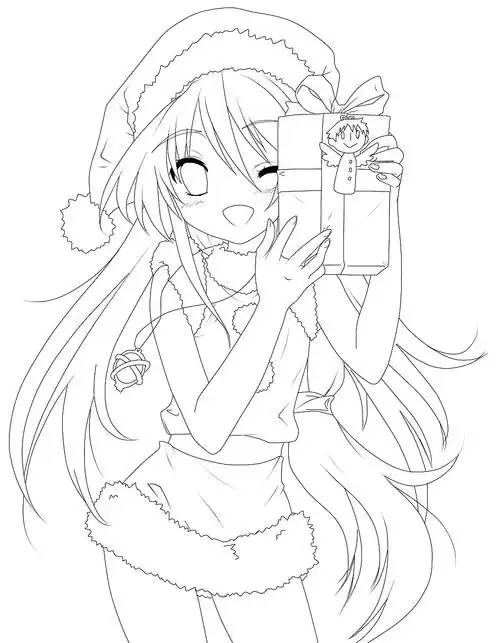 手绘动漫q版人物线稿练习sai