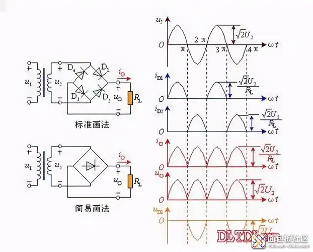 2个二极管搭建的全波整流电路_电路图-面包板社区