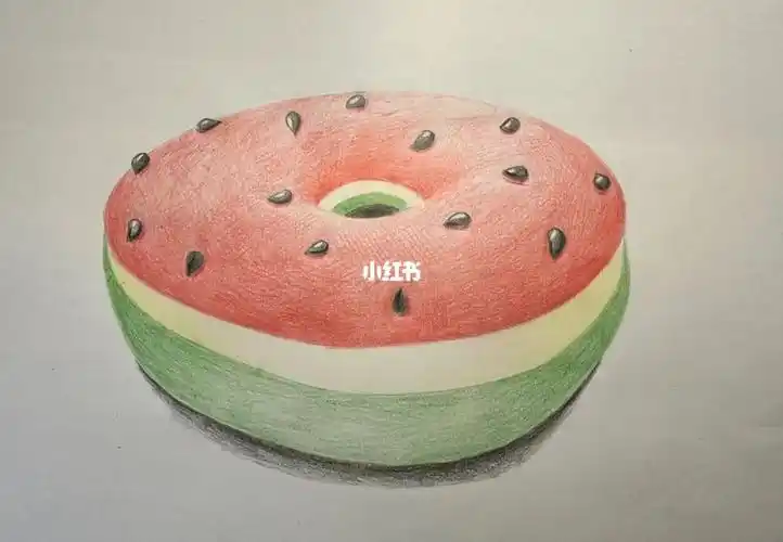 西瓜甜甜圈彩铅