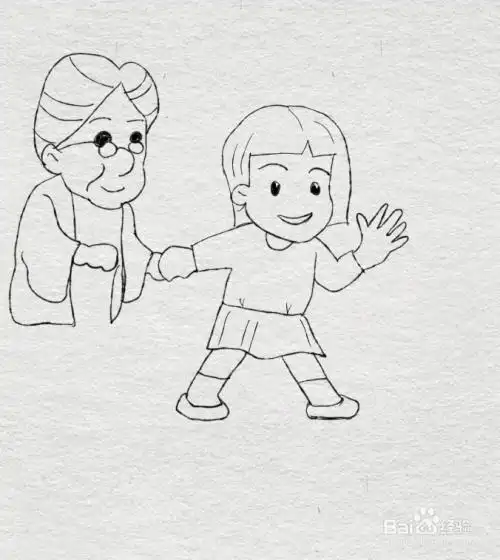 文明礼仪图片简笔画-在线图片欣赏 幼儿园文明礼貌用语尊老爱幼简笔画