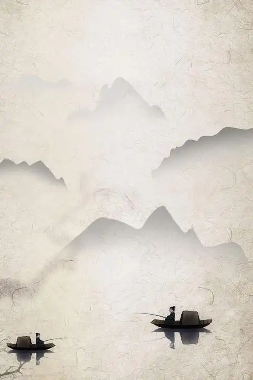 复古水墨山水工笔画背景素材