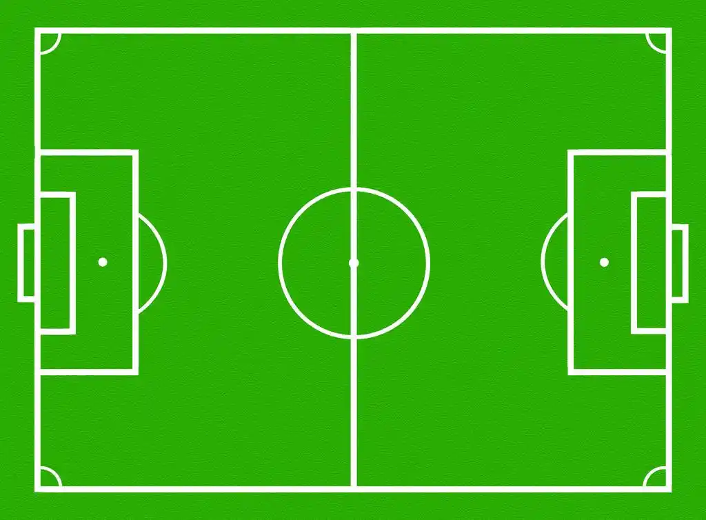 绿色的足球场,足球场与线