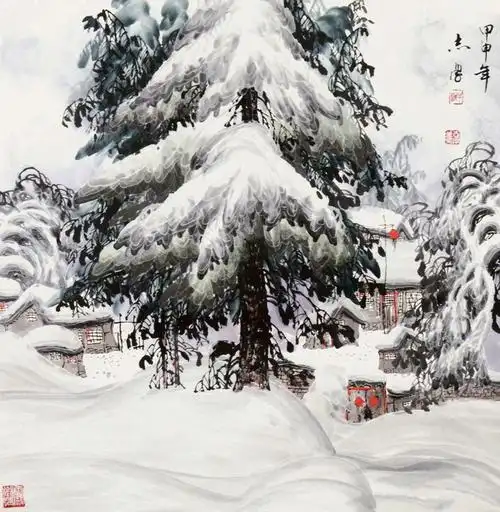 0519冰雪山水镜片设色纸本