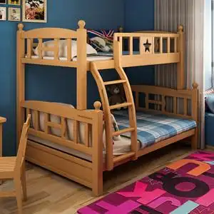 上下床双层床儿童床1.5米男孩榉木子母床实木高低床成人