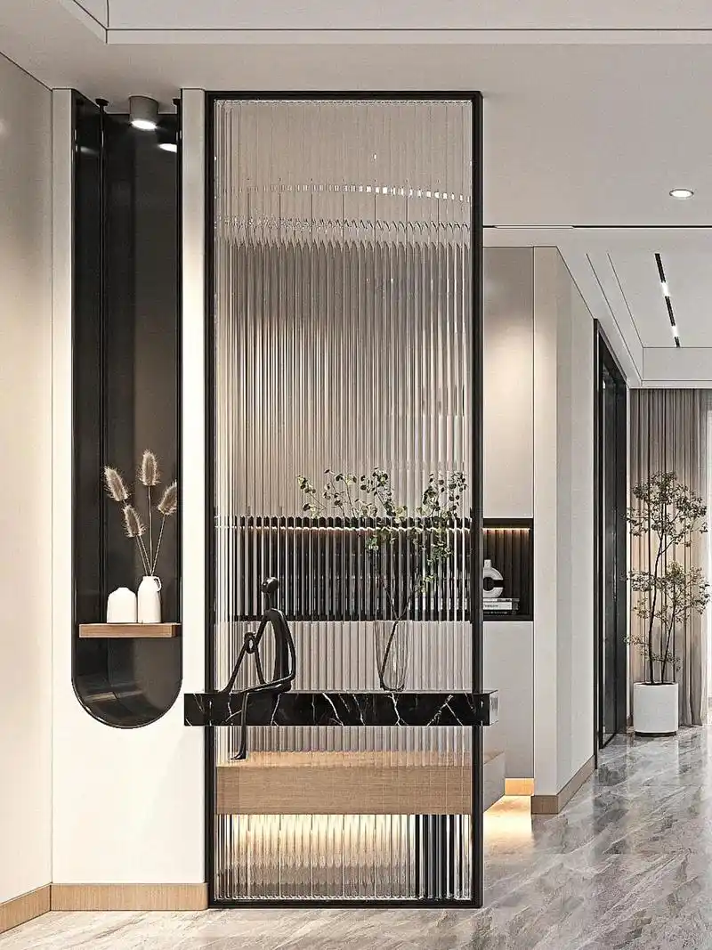 进门第一眼的玄关装修大家可要下些功夫96～#玄关 #屏风隔断 - 抖音