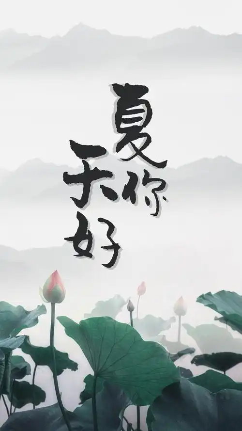 清新简约中国风夏天你好
