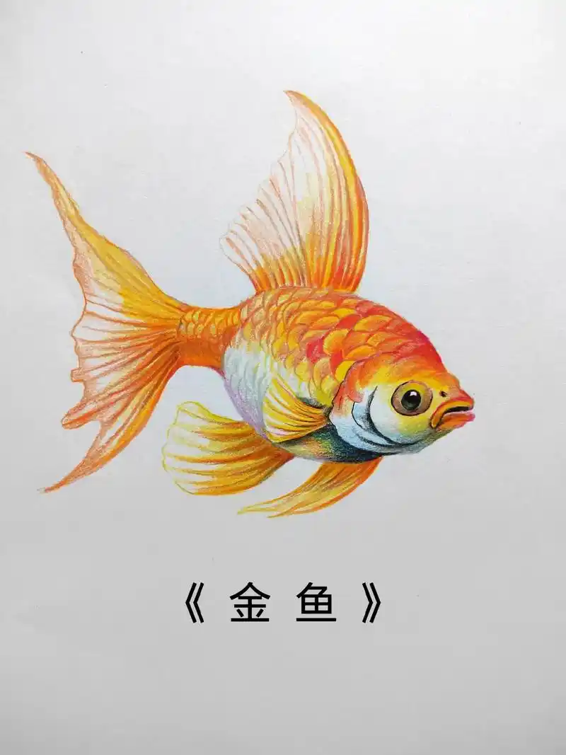 简单易学的彩铅金鱼画法