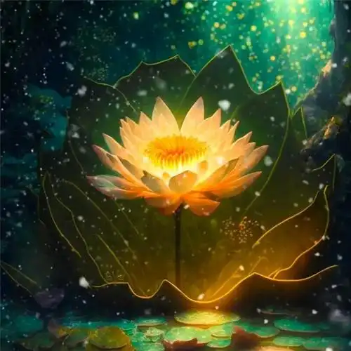 金色莲花好运头像 金闪闪带来好运的莲花头像图片_风水头像_头像屋