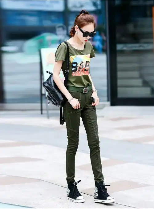 迷彩裤女2016秋季新款户外休闲个性拼接