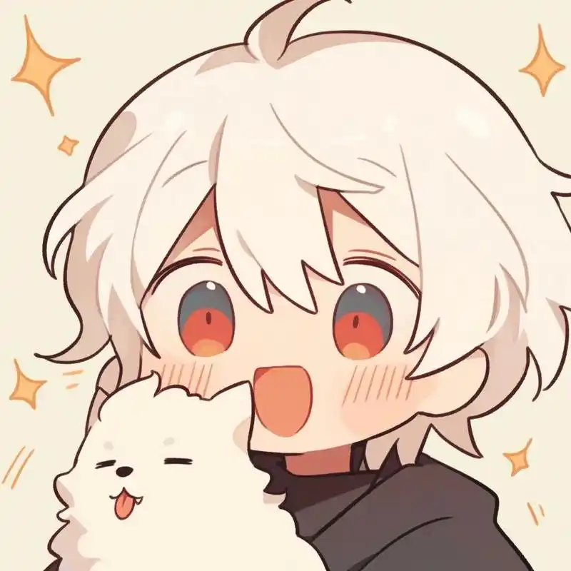 可爱加倍|少年和狗狗动漫头像01 有宝子想看可爱修勾的头像,宠粉的鱼