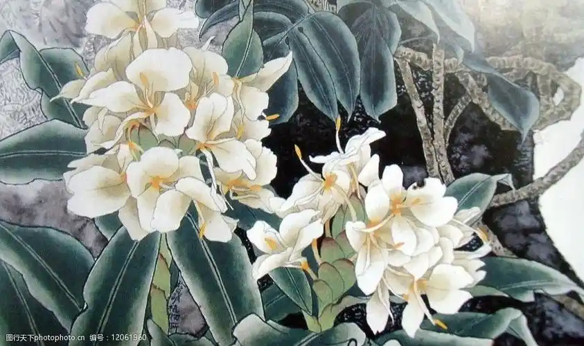 国画山水花草图片