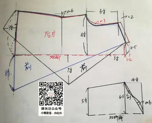转载小嘟裁剪图夏季苎麻不规则宽松v领短袖裁剪图