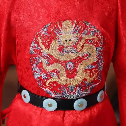 儿童古装龙袍汉服男童宋朝明朝皇帝服装圆领袍太子服大明舞台演出服