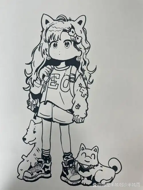 动漫美术作品—《涂鸦女孩》 8-10岁