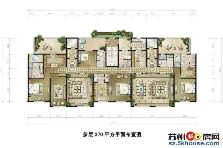 核心卖点 此户型为橡树湾的洋房,380平的大平层,这个户型