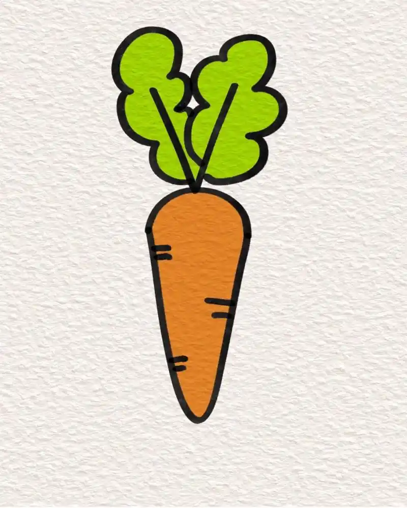 6步超简单的胡萝卜画法#简笔画 #一学就会系列 #儿童画 - 抖音