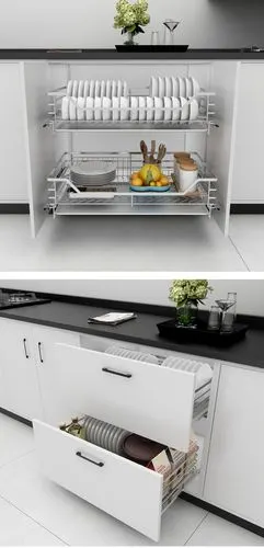 拜隆(buln)拉篮橱柜304不锈钢厨房橱柜调味篮厨柜拉蓝阻尼滑道双层碗