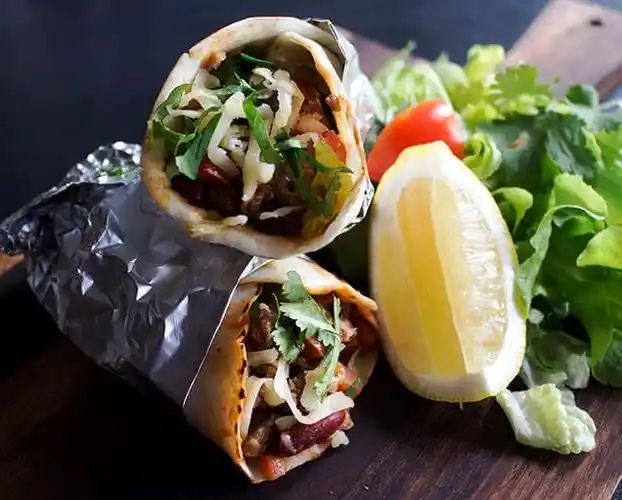 beef and bean burrito