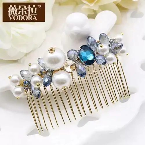 新款发饰品珍珠发梳防滑插梳边夹碎发刘海发夹网红女卡子头饰发卡