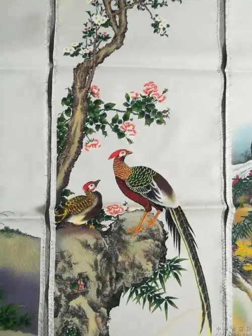 都锦生织锦:飞禽图四条屏