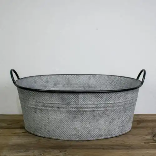 外贸铁艺复古鲜花大铁盆户外阳台大号花器影楼婴儿拍摄花盆铁皮桶