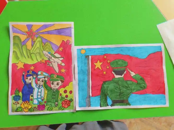 少儿创意美术  #建军节美术主题画 #幼儿创意美术  #八一建军节快乐