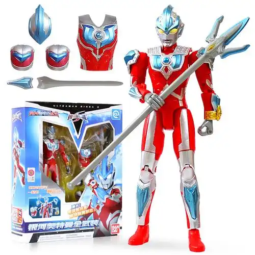 万代奥特曼玩具可动公仔搪胶玩偶罗布欧布人偶怪兽银河男孩玩具套装
