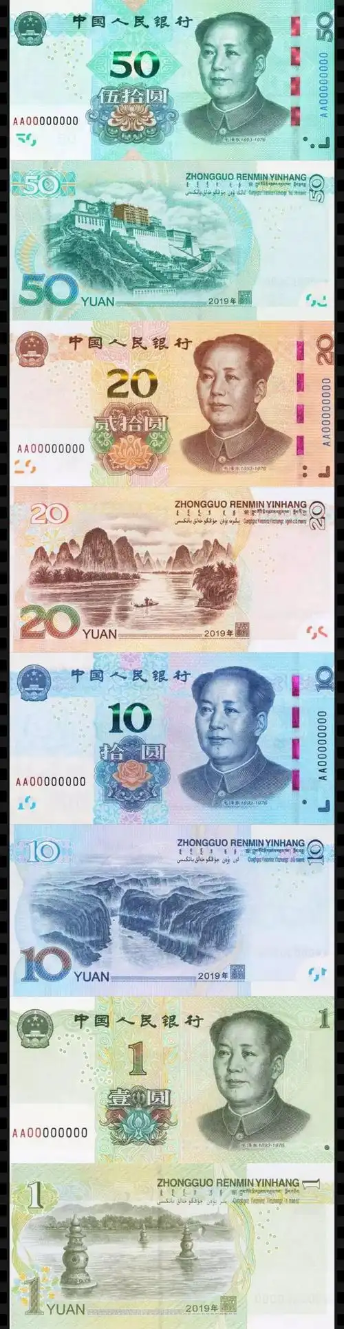 中国银行武安支行提醒您,2019版第五套人民币要来了!先睹为快!