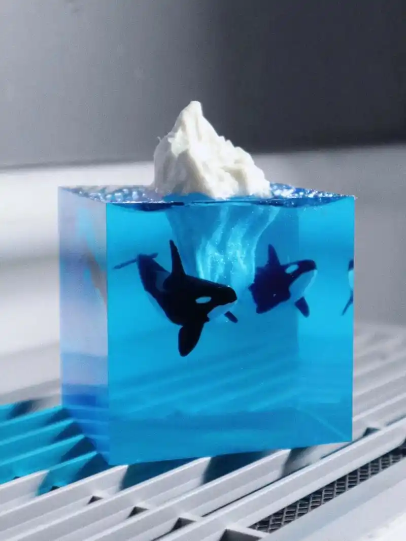 海立方-冰山虎鲸.滴胶作品#工艺品摆件 #滴胶 #手办 #我 - 抖音