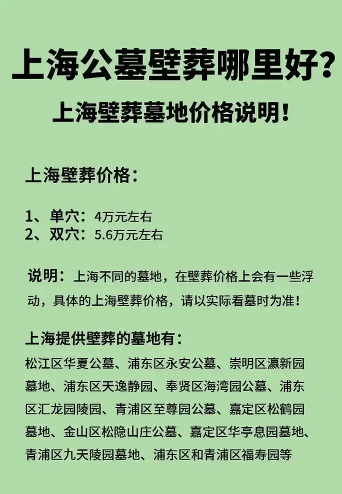 上海公墓壁葬哪里好?上海壁葬墓地价格说明