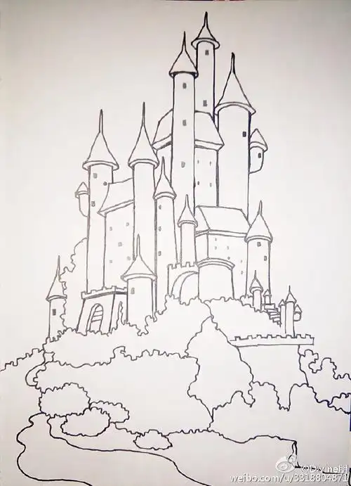 给我一座城堡#手绘,漫画,简笔卡通画##手绘简笔画##一起来画简笔画