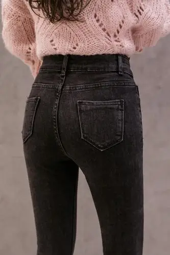 黑色牛仔裤女九分