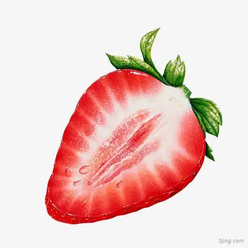 切开的草莓png素材透明免抠图片-其他元素