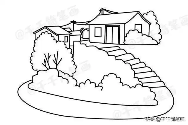 田园风光简笔画组合图《美丽的家乡》简笔画点滴积累童话笑话谜语简笔
