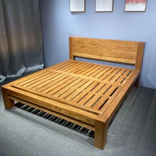 全民俗榆木单人床实木简约现代一米卯榫双人木床床原八卧室