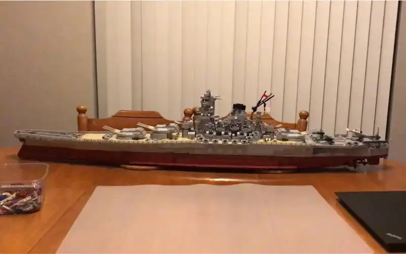 全网首发乐高moc1200大和号战列舰战舰世界你在任何地方都看不到的超