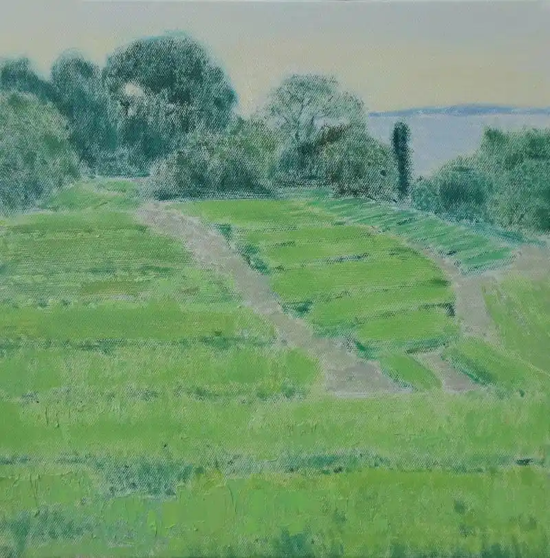 崂山的茶园.最新作品#绘画 #画画 #一起学画画 #风景画# - 抖音